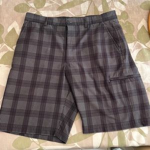 Mens shorts gray plaid